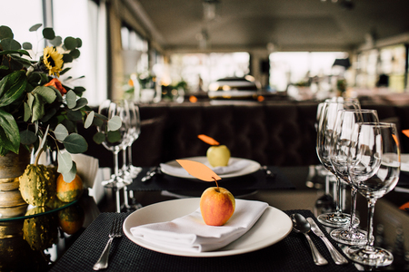 Luxury, elegant wedding reception table arrangement, floral centの写真素材