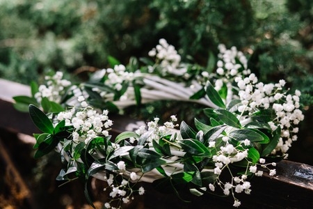 beautiful white flowering wreath