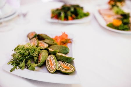 Photo of snack platters on the tableの写真素材
