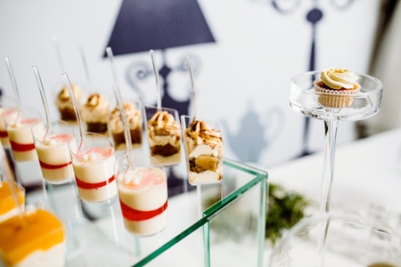 Wedding reception dessert tableの写真素材