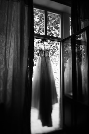 beautiful fashionable stylish expensive luxury wedding dress, clの写真素材
