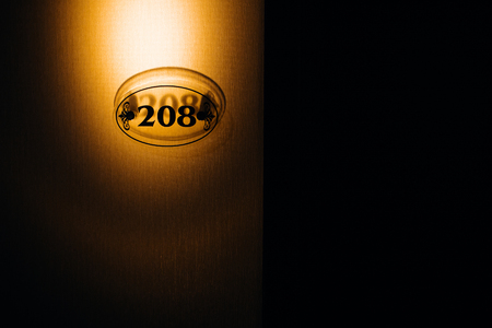 hotel door number, close up imageの写真素材