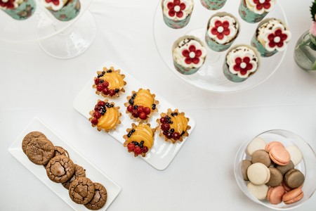stylish luxury decorated orange candy bar for the celebration.の写真素材