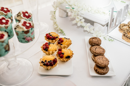 stylish luxury decorated orange candy bar for the celebration ofの写真素材