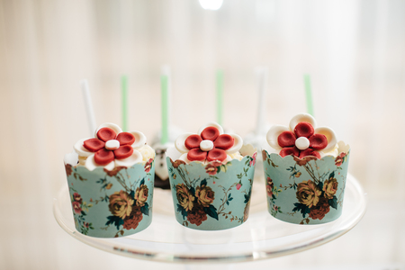 stylish luxury decorated orange candy bar for the celebration ofの写真素材