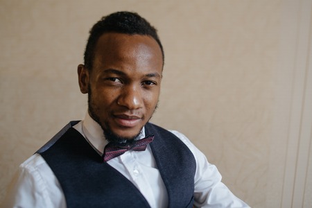 Handsome african American groomの写真素材