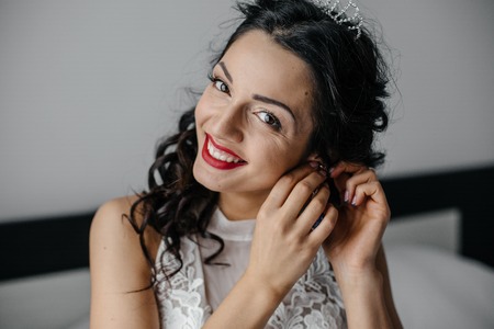 Bride in elegant wedding dressの写真素材