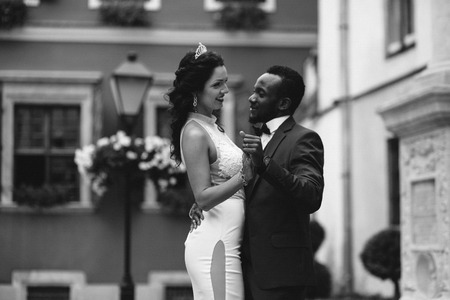 couple celebrating their wedding dayの写真素材