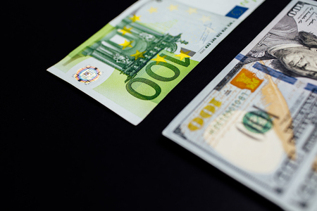 Background of the money. Euro and Dollar. financial conceptの写真素材
