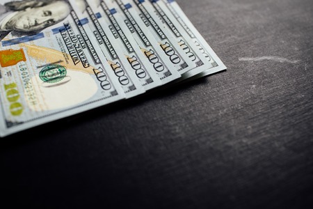 Close-Up of american US dollars and euros