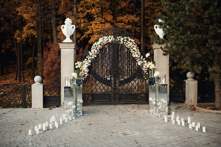 many candle for the wedding ceremonyの写真素材