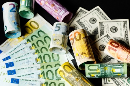 Background of the money. Euro and Dollar.の写真素材