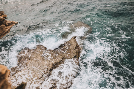 Seascape with Petra tou Romiou, also known as Aphrodites Rock,の写真素材