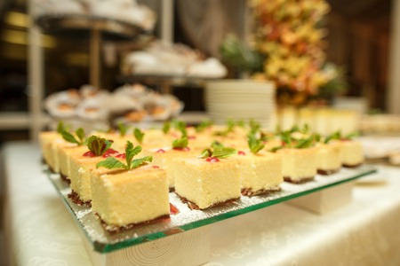 delicious dessert on desserts table