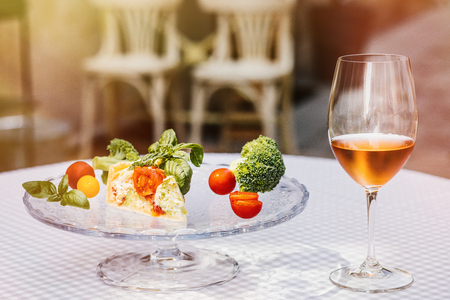 Top view of summer drinks, fruit cocktails on white wood tableの写真素材