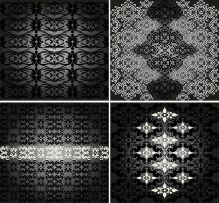 4 backgrounds with a pattern のイラスト素材