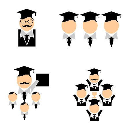 student and teacher iconのイラスト素材