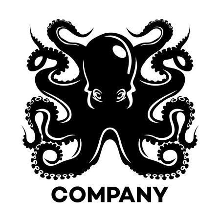 Black octopus iconのイラスト素材