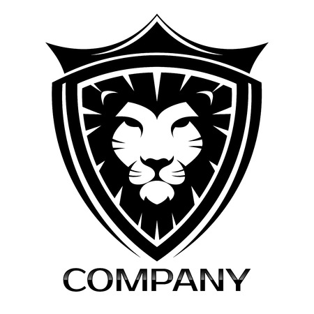 Lion Head and shield iconのイラスト素材