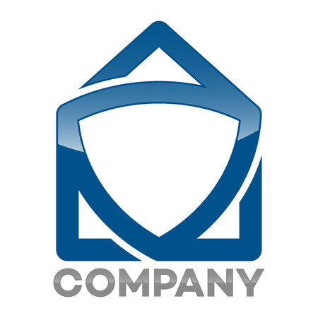 Real estate and shield iconのイラスト素材