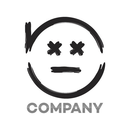 Black smiley iconのイラスト素材