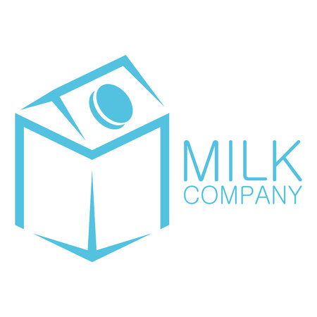 Packing milk and M company linked letter iconのイラスト素材