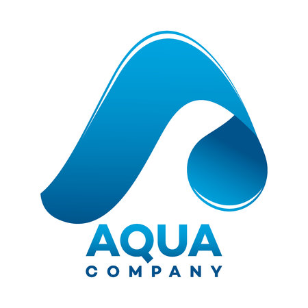 Water and A company linked letter iconのイラスト素材