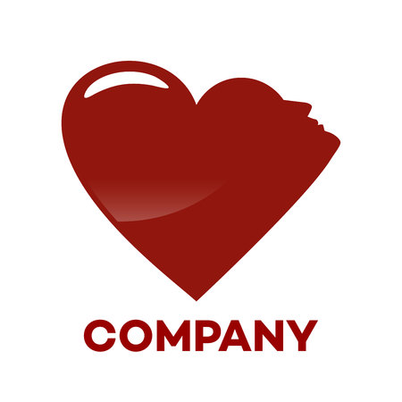 Person's face and heart iconのイラスト素材