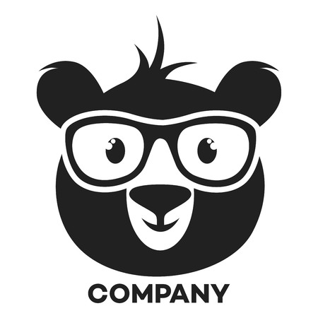 Bear with glasses iconのイラスト素材