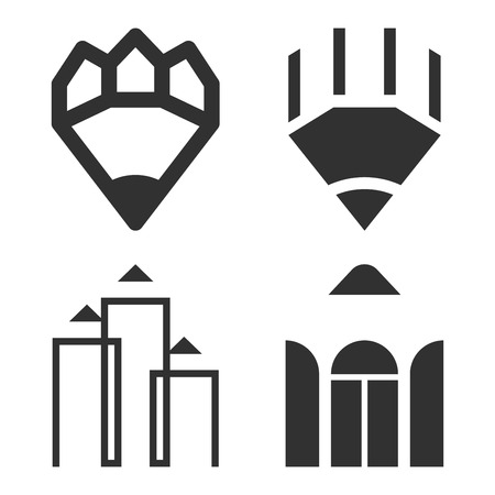 Real estate and pencil logoのイラスト素材