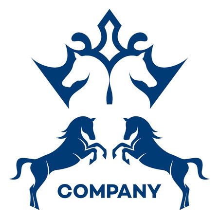 Crown and horse logoのイラスト素材