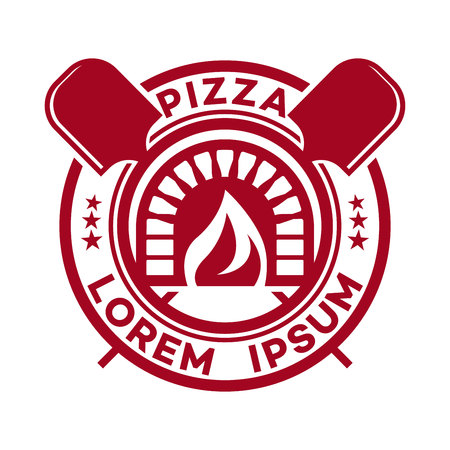 Pizza emblem vectorのイラスト素材