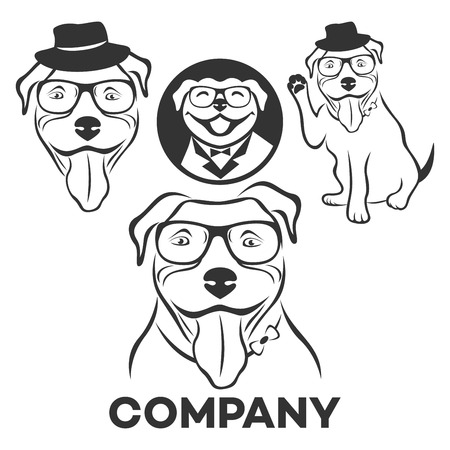 Pit bull emblemのイラスト素材