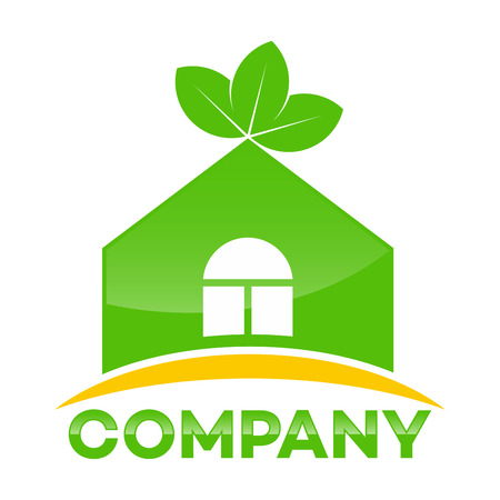 Real estate and the leaves of the tree logoのイラスト素材