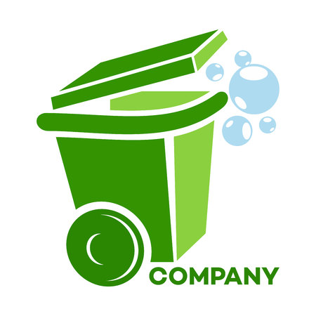 garbage container logoのイラスト素材