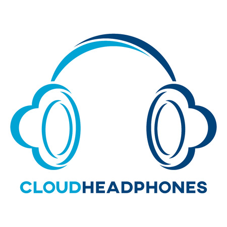 cloud and headphones logoのイラスト素材