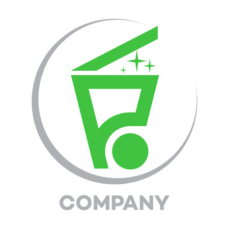 garbage container logoのイラスト素材