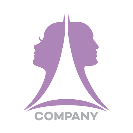 beautiful female and male faceのイラスト素材