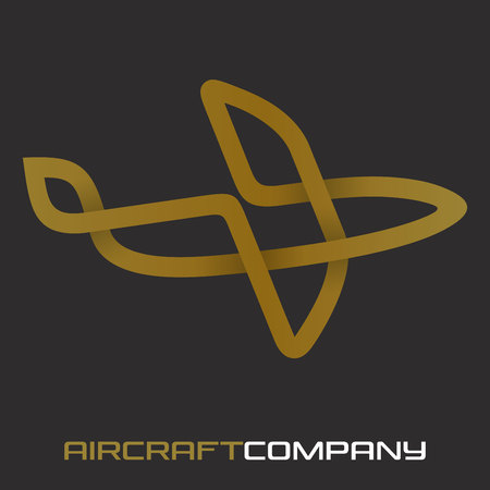 airplane from solid ribbon symbol icon design.のイラスト素材