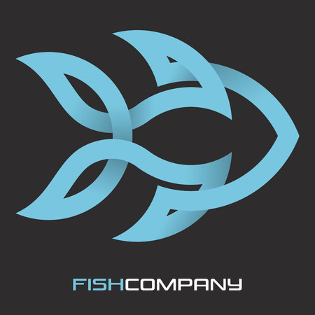 Fish from a solid line iconのイラスト素材