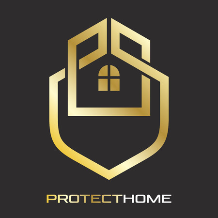 Shield and real estate graphic design.のイラスト素材