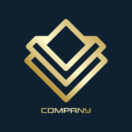 Abstract square gold logoのイラスト素材