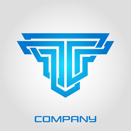 Solid line letter T logoのイラスト素材