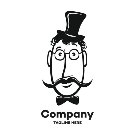 19th century gentleman logoのイラスト素材