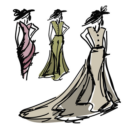 Hand-drawn fashion designのイラスト素材
