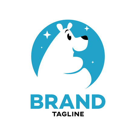 Modern logo cartoon character of polar bearのイラスト素材