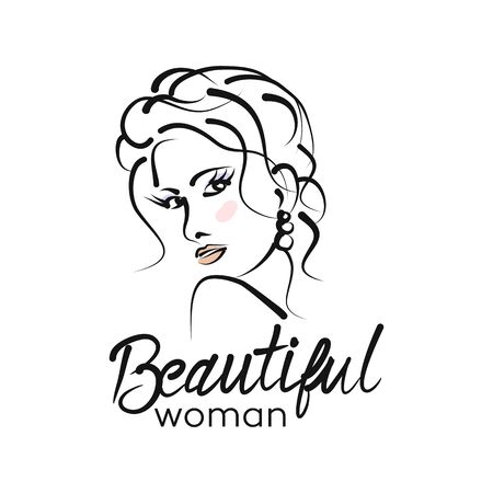 Modern beautiful woman logoのイラスト素材