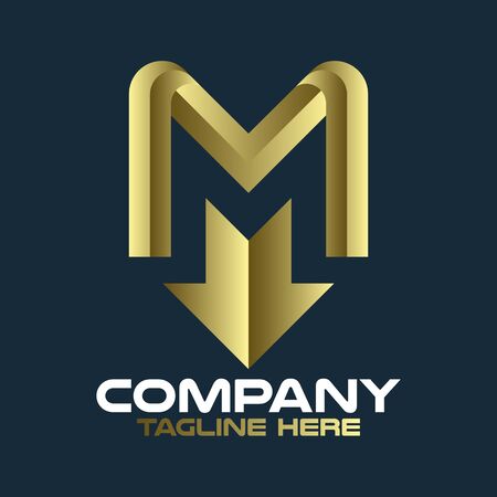 Modern arrow and letter M logoのイラスト素材