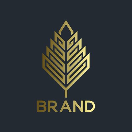 Modern real estate and logo leafのイラスト素材