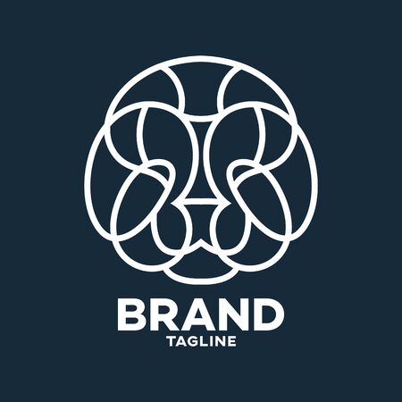 Modern African Lion Logoのイラスト素材